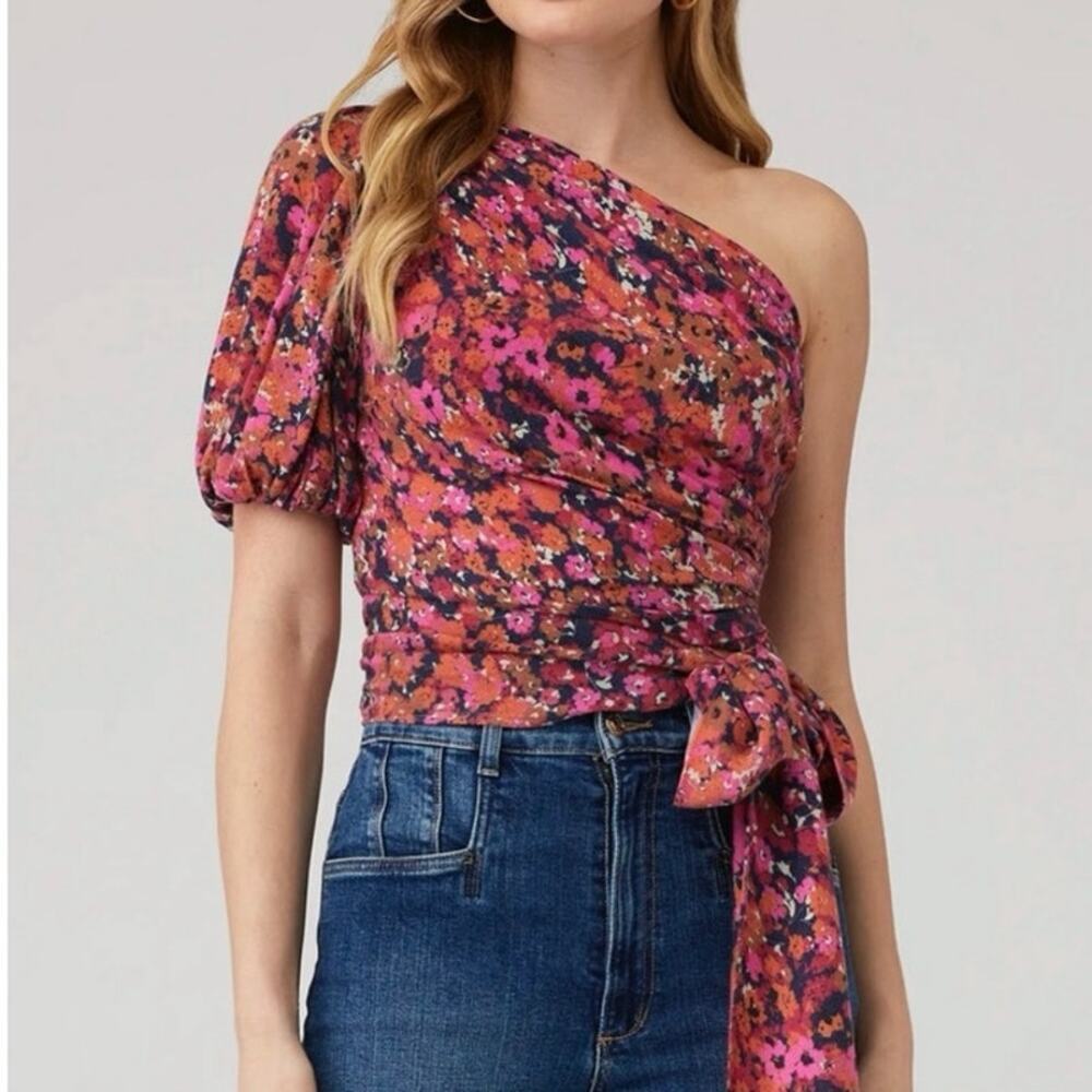 Amanda Uprichard Bexley one shoulder top in Bloomessence size small
